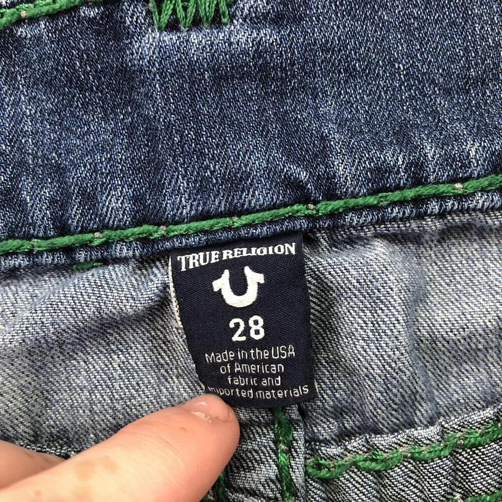 True Religion Geno Jeans Mens 28x33 Blue Medium Wash Relaxed Slim Straight Denim